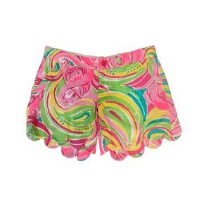 Lilly Pulitzer Buttercup Scallop Hem Shorts Women's Size 000 XXS